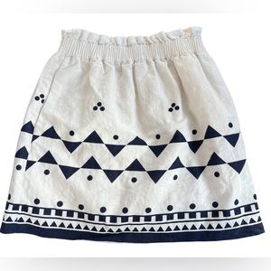 J. Crew Skirt Linen Cotton Blend Elastic Waist Pull On Lined Pockets